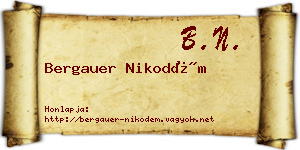 Bergauer Nikodém névjegykártya